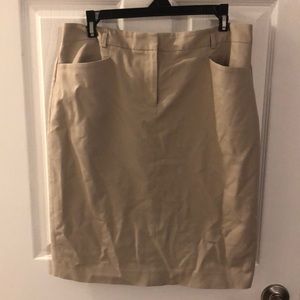 EUC Calvin Klein Beige Pencil Skirt Sz 8 Lined